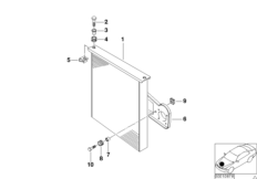 Air condit.condenser and mounting parts
