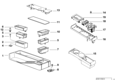 Centre console cubbies