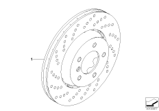 Front wheel brake disc perforated