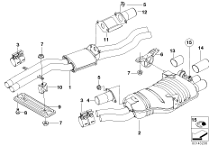 Centre and rear silencer