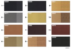 Sample page, cushion colours, leather