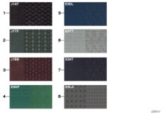 Sample page, cushion colours, fabric