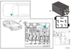 Relay, hazard-warning lights K16