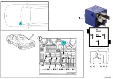 Relay, high-beam headlights K46