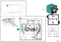 Relay, rear window blower K99