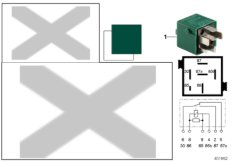 Relay, change-over contact, pine green