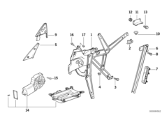 DOOR WINDOW LIFTING MECHANISM FRONT