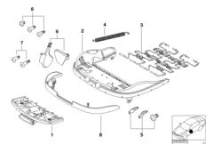 Sports seat frame mech./el./single parts